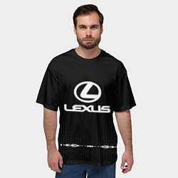 Футболка оверсайз мужская Lexus: Black Abstract, цвет: 3D-принт — фото 2