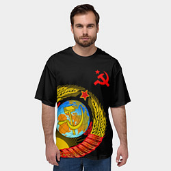 Футболка оверсайз мужская Герб СССР, цвет: 3D-принт — фото 2