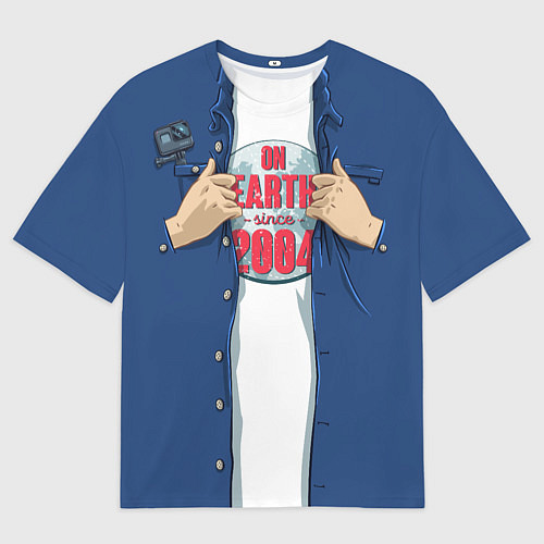 Мужская футболка оверсайз On Earth Since 2004 / 3D-принт – фото 1