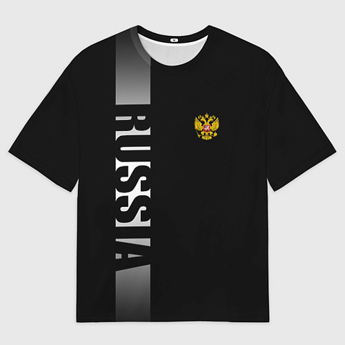 Мужская футболка оверсайз Russia: Black Line / 3D-принт – фото 1