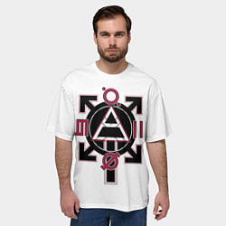 Футболка оверсайз мужская 30 seconds to Mars emblem, цвет: 3D-принт — фото 2