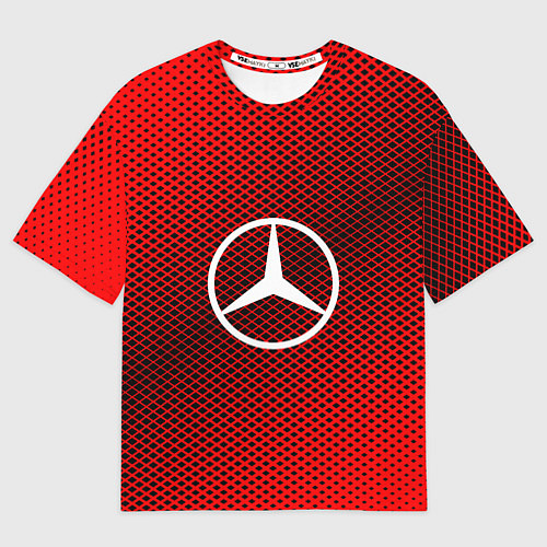 Мужская футболка оверсайз Mercedes: Red Carbon / 3D-принт – фото 1