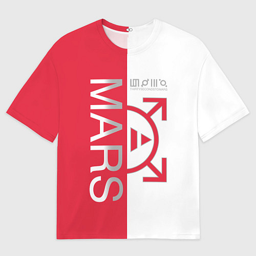 Мужская футболка оверсайз 30 seconds to Mars - emblem / 3D-принт – фото 1