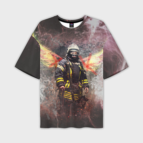 Мужская футболка оверсайз Пожарный ангел / 3D-принт – фото 1