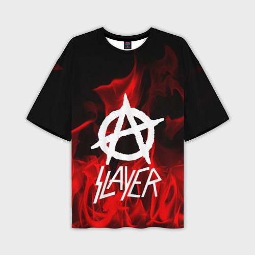 Мужская футболка оверсайз Slayer Flame / 3D-принт – фото 1