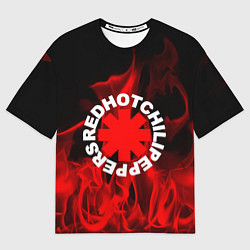 Футболка оверсайз мужская RHCP: Red Flame, цвет: 3D-принт
