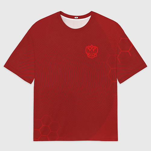 Мужская футболка оверсайз Russia 2022 Red Mashine / 3D-принт – фото 1