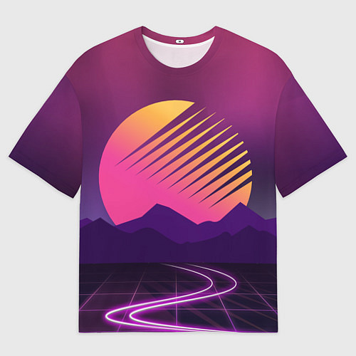 Мужская футболка оверсайз Digital Sun / 3D-принт – фото 1