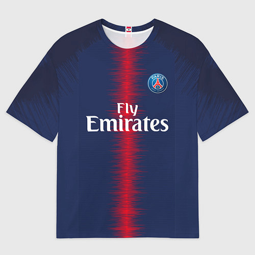 Мужская футболка оверсайз FC PSG: Home 18-19 / 3D-принт – фото 1