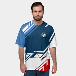 Футболка оверсайз мужская BMW SPORT, цвет: 3D-принт — фото 2
