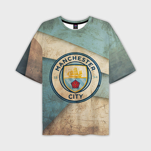 Мужская футболка оверсайз FC Man City: Old Style / 3D-принт – фото 1