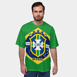 Футболка оверсайз мужская CBF Brazil, цвет: 3D-принт — фото 2