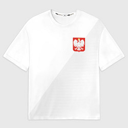 Футболка оверсайз мужская Poland Team: Home WC-2018, цвет: 3D-принт