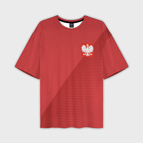 Мужская футболка оверсайз Poland Team: Away WC-2018 / 3D-принт – фото 1