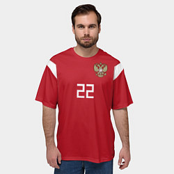 Футболка оверсайз мужская Сборная России: Дзюба ЧМ-2018, цвет: 3D-принт — фото 2