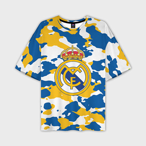 Мужская футболка оверсайз Real Madrid: Camo / 3D-принт – фото 1