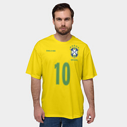 Футболка оверсайз мужская Сборная Бразилии: Роналдиньо 10, цвет: 3D-принт — фото 2
