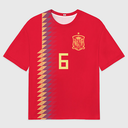 Мужская футболка оверсайз Iniesta Home WC 2018 / 3D-принт – фото 1