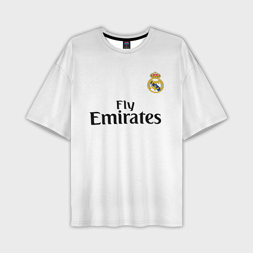 Мужская футболка оверсайз FC Real Madrid: Ramos Home 18-19 / 3D-принт – фото 1