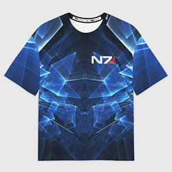 Футболка оверсайз мужская Mass Effect: Blue Armor N7, цвет: 3D-принт