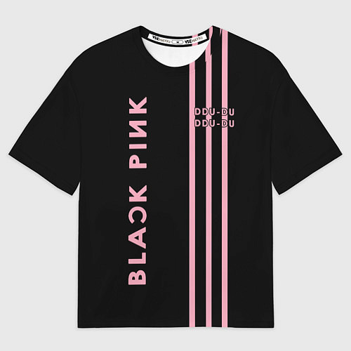 Мужская футболка оверсайз Black Pink / 3D-принт – фото 1