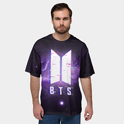 Футболка оверсайз мужская BTS: Violet Space, цвет: 3D-принт — фото 2