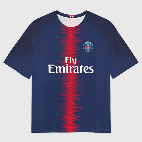 Мужская футболка оверсайз Mbappe home 18-19 / 3D-принт – фото 1