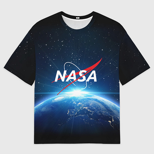 Мужская футболка оверсайз NASA: Sunrise Earth / 3D-принт – фото 1