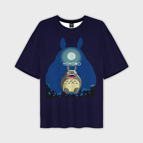 Мужская футболка оверсайз Ночной Тоторо / 3D-принт – фото 1