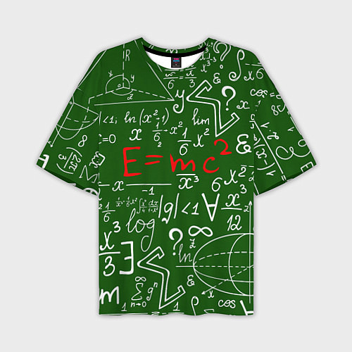 Мужская футболка оверсайз E=mc2: Green Style / 3D-принт – фото 1