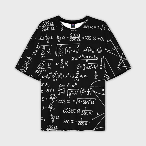 Мужская футболка оверсайз Алгебраические формулы / 3D-принт – фото 1