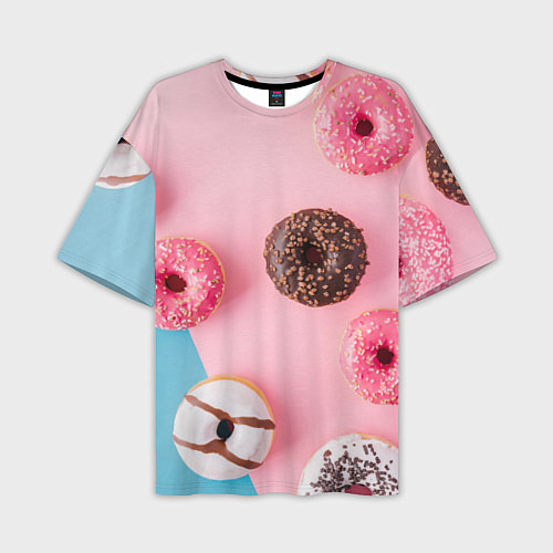 Мужская футболка оверсайз Сладкие пончики / 3D-принт – фото 1
