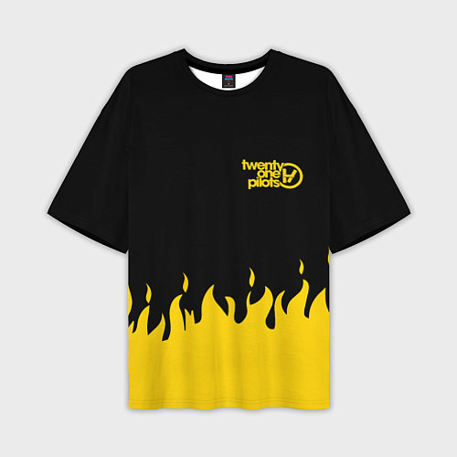 Мужская футболка оверсайз 21 Pilots: Yellow Fire / 3D-принт – фото 1