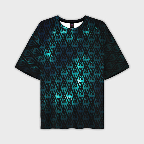 Мужская футболка оверсайз TES: Blue Pattern / 3D-принт – фото 1