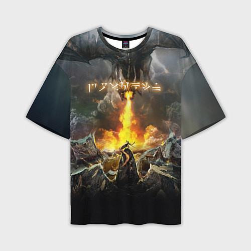 Мужская футболка оверсайз TES: Dragon Flame / 3D-принт – фото 1