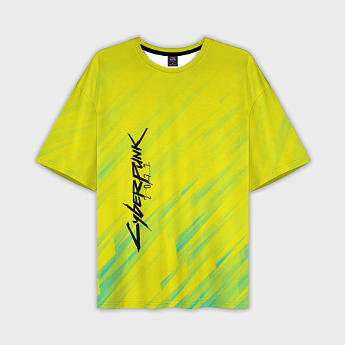Мужская футболка оверсайз Cyberpunk 2077: Yellow / 3D-принт – фото 1