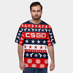 Футболка оверсайз мужская CS:GO New Year, цвет: 3D-принт — фото 2