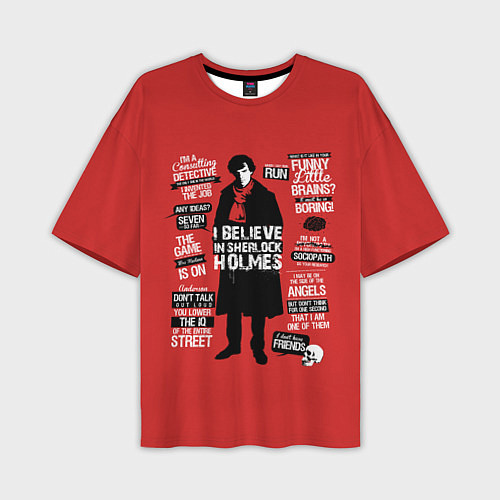 Мужская футболка оверсайз Шерлок / 3D-принт – фото 1