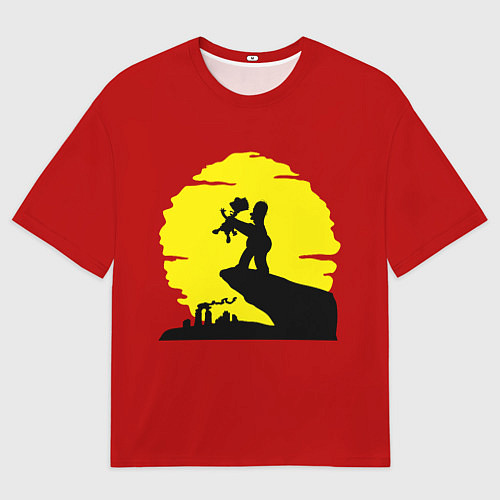 Мужская футболка оверсайз Гомер и барт / 3D-принт – фото 1