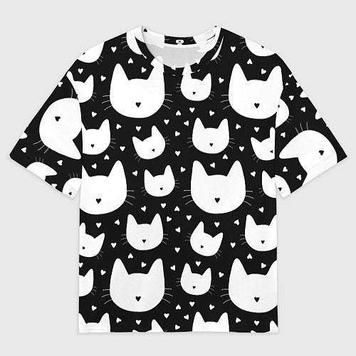 Мужская футболка оверсайз Love Cats Pattern / 3D-принт – фото 1