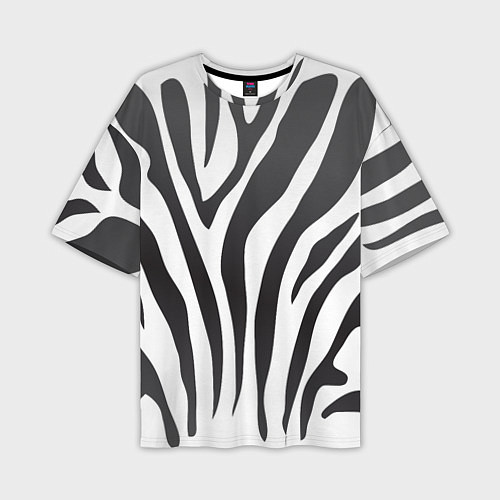 Мужская футболка оверсайз Африканская зебра / 3D-принт – фото 1