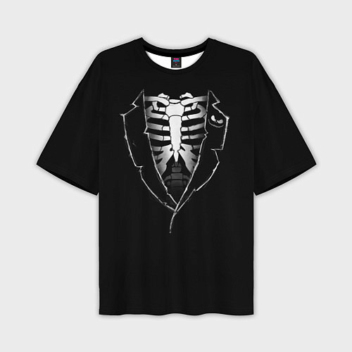 Мужская футболка оверсайз Хэллоуинский скелет / 3D-принт – фото 1