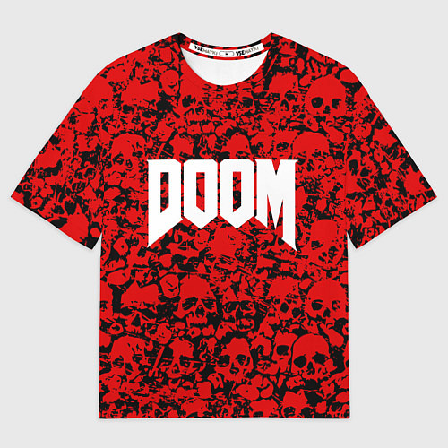 Мужская футболка оверсайз DOOM: Blooded Skuls / 3D-принт – фото 1