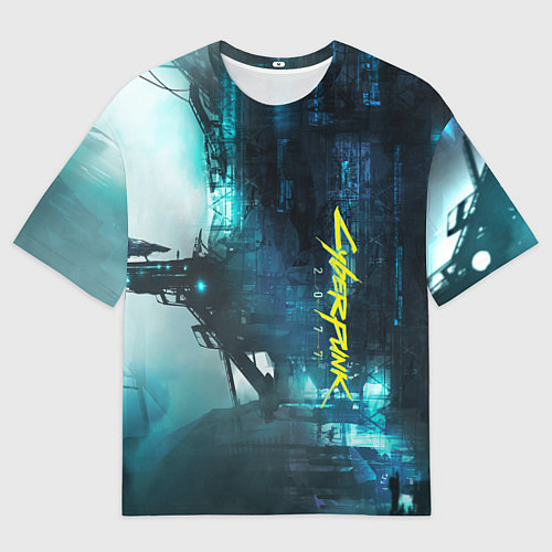 Мужская футболка оверсайз Cyberpunk 2077: Techno / 3D-принт – фото 1