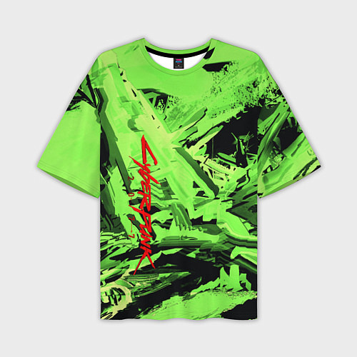 Мужская футболка оверсайз Cyberpunk 2077: Green Breaks / 3D-принт – фото 1