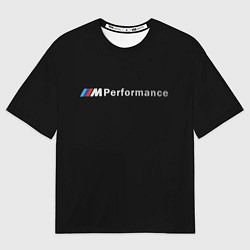 Мужская футболка оверсайз BMW PERFORMANCE ЧЁРНЫЙ БМВ