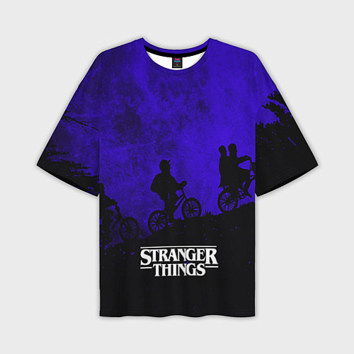 Мужская футболка оверсайз Stranger Things: Moon Biker / 3D-принт – фото 1