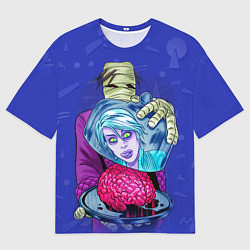 Мужская футболка оверсайз I-ZOMBIE с мумией и мозгами