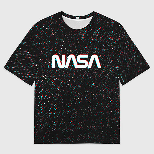 Мужская футболка оверсайз NASA: Space Glitch / 3D-принт – фото 1