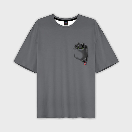 Мужская футболка оверсайз Беззубик в кармане / 3D-принт – фото 1